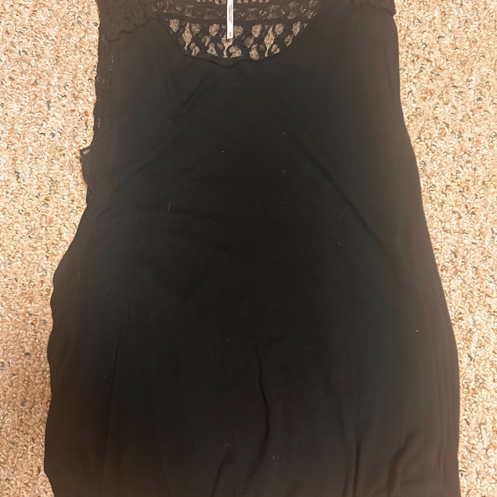 Free People Black Lace Top